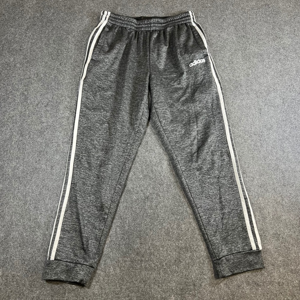 Adidas Womens Gray Space Dye 3-Stripe Jogger Sweatpants Size Medium Activewear